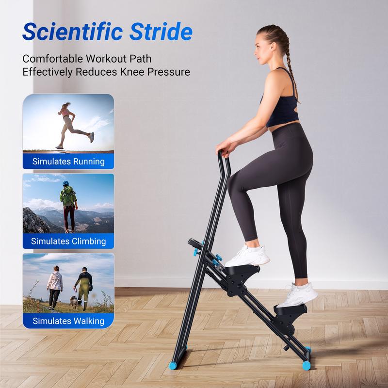 Stair Stepper with Handlebar for Full-Body Workout, 300LBS Capacity, Compact Cardio Climber Exercise Machine with Adjustable Pedals, Vertical Climber for Home Gym, dealsforyoudays