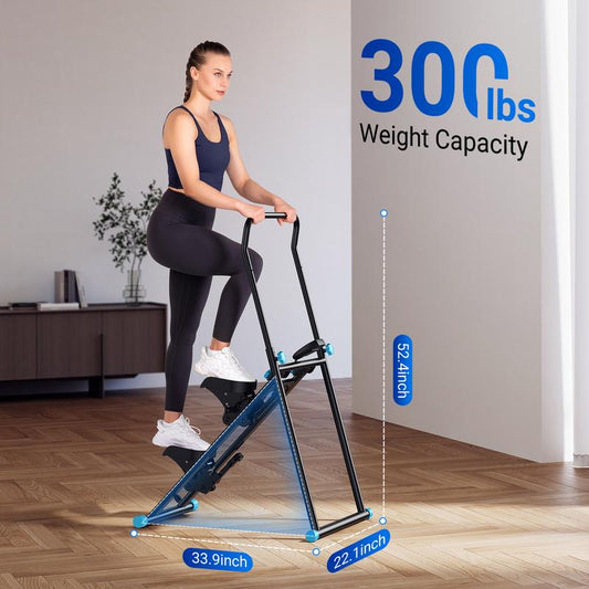 Stair Stepper with Handlebar for Full-Body Workout, 300LBS Capacity, Compact Cardio Climber Exercise Machine with Adjustable Pedals, Vertical Climber for Home Gym, dealsforyoudays