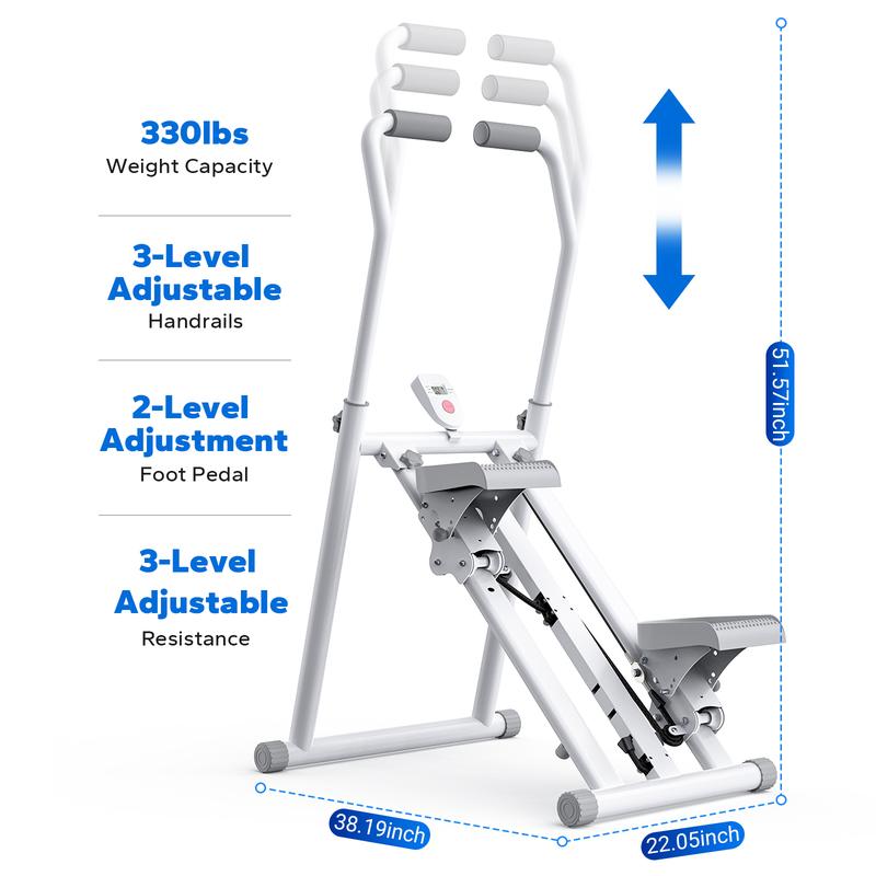 Stair Stepper with Handlebar for Full-Body Workout, 300LBS Capacity, Compact Cardio Climber Exercise Machine with Adjustable Pedals, Vertical Climber for Home Gym, dealsforyoudays